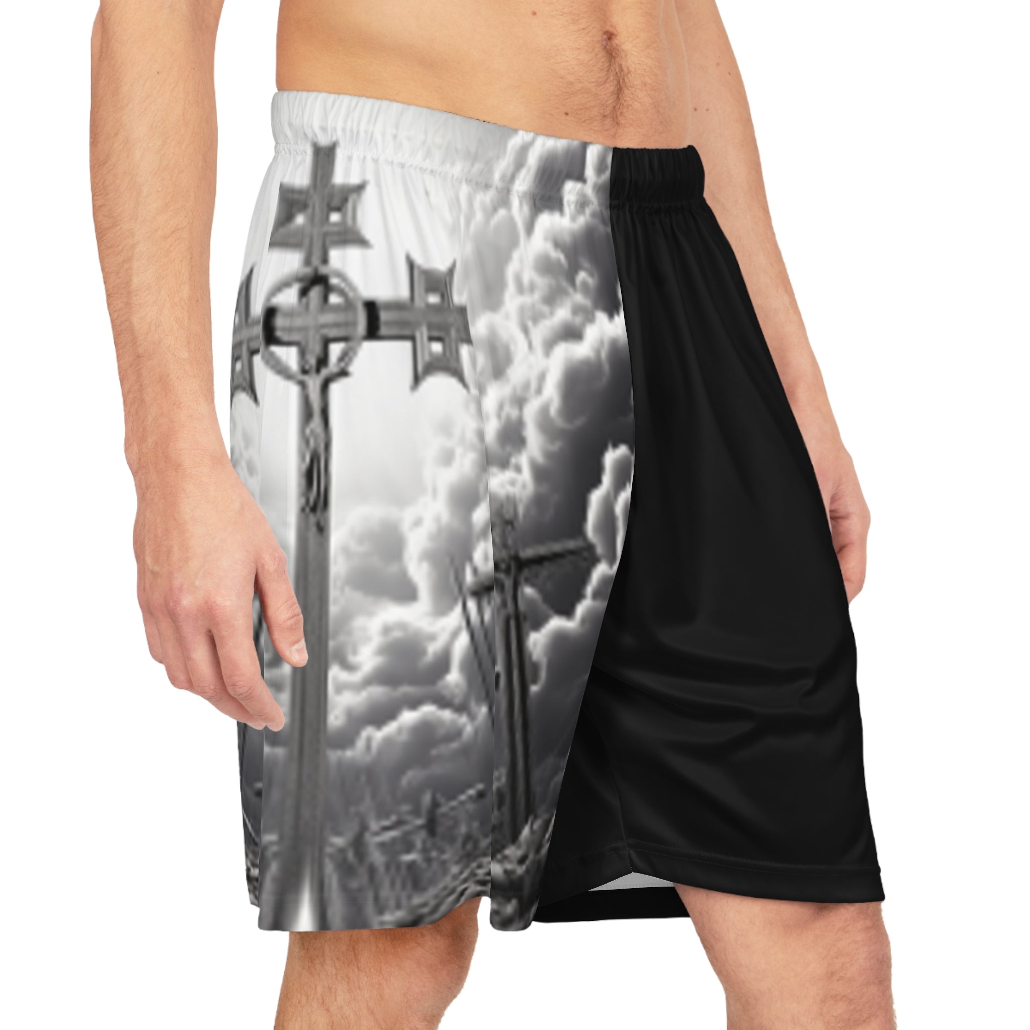 Gates Of Heaven Cross Basketball Shorts